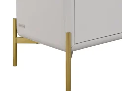 Mueble TV con 3 cajones de MDF - Beige y dorado - LYBAKA
