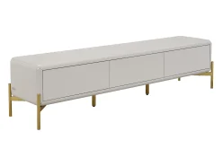 Mueble TV con 3 cajones de MDF - Beige y dorado - LYBAKA