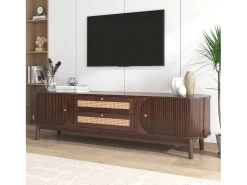 Mueble TV con 2 cajones y 3 puertas correderas - 170 x 39,5 x 46 cm - Tablero de partículas - Marrón