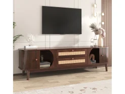 Mueble TV con 2 cajones y 3 puertas correderas - 170 x 39,5 x 46 cm - Tablero de partículas - Marrón