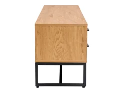 Mueble TV con acabado de roble claro y metal negro 160 cm LOVATO