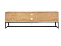 Mueble TV con acabado de roble claro y metal negro 160 cm LOVATO