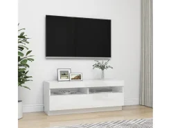 Mueble TV con luces LED blanco brillante 100x35x40 cm YOE45012