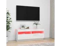 Mueble TV con luces LED blanco brillante 100x35x40 cm YOE45012