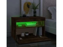 Mueble TV con luces LED color roble ahumado 60x35x40 cm YOE74699