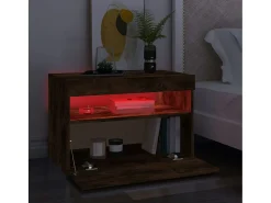 Mueble TV con luces LED color roble ahumado 60x35x40 cm YOE74699