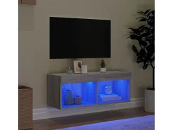Mueble TV con luces LED gris Sonoma 80x30x30 cm YOE90085