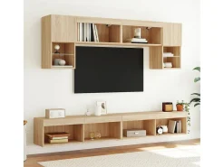 Mueble TV con luces LED roble Sonoma 100x30x30 cm YOE24005