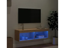 Mueble TV con luces LED roble Sonoma 100x30x30 cm YOE24005