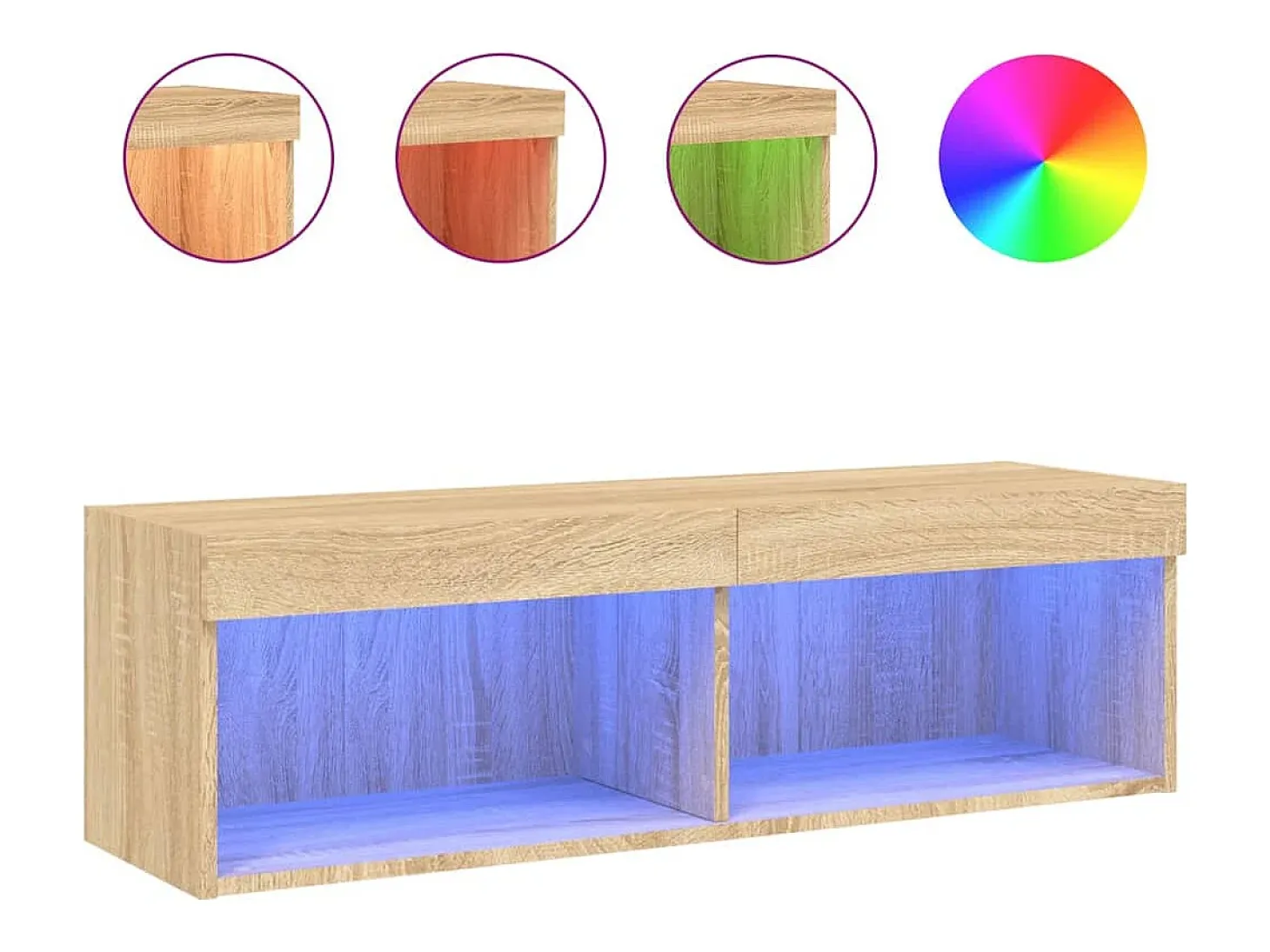 Mueble TV con luces LED roble Sonoma 100x30x30 cm YOE24005