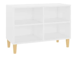 Mueble TV con patas de madera maciza blanco 69,5x30x50 cm YOE87891