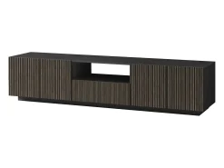 Mueble TV Coste con 4 puertas, 1 cajón y 1 compartimento, antracita/madera oscura, 220,1 x 43 x 46 cm