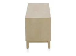 Mueble TV de 3 puertas chapado en madera de roble y color beige