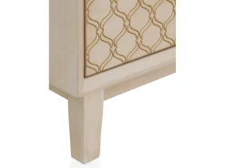 Mueble TV de 3 puertas chapado en madera de roble y color beige