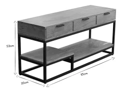 Mueble TV de acacia maciza y metal 115 cm WARREN