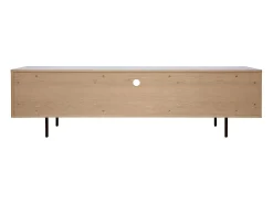 Mueble TV de diseño con armarios de madera de roble claro y metal negro 180 cm ALASKA