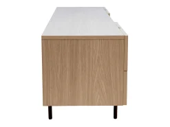 Mueble TV de diseño con armarios de madera de roble claro y metal negro 180 cm ALASKA