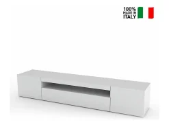 Mueble TV de diseño con puertas abatibles de cajón 200cm Daiquiri White L