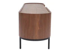 Mueble TV de diseño en nogal oscuro y metal negro con almacenaje 180 cm SKYE