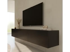 Mueble TV de pared 3 puertas 160 cm Idao Negro