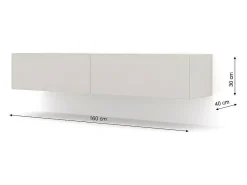 Mueble TV de pared 2 puertas 180 cm Bali Blanco