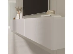 Mueble TV de pared 3 puertas 160 cm Idao Blanco