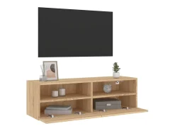 Mueble TV de pared madera ingeniería roble Sonoma 100x30x30 cm ES10273