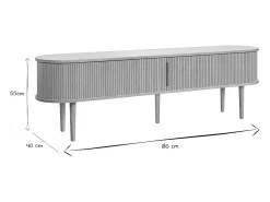 Mueble TV de roble claro con almacenaje y 2 puertas correderas 180 cm EPIC