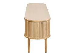 Mueble TV de roble claro con almacenaje y 2 puertas correderas 180 cm EPIC
