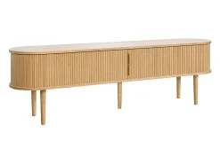 Mueble TV de roble claro con almacenaje y 2 puertas correderas 180 cm EPIC