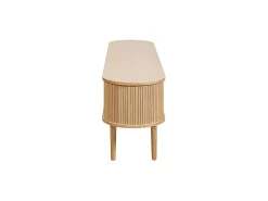 Mueble TV de roble claro con almacenaje y 2 puertas correderas 180 cm EPIC