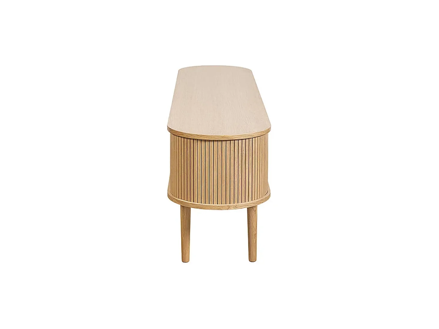Mueble TV de roble claro con almacenaje y 2 puertas correderas 180 cm EPIC