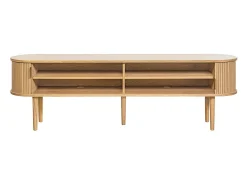 Mueble TV de roble claro con almacenaje y 2 puertas correderas 180 cm EPIC