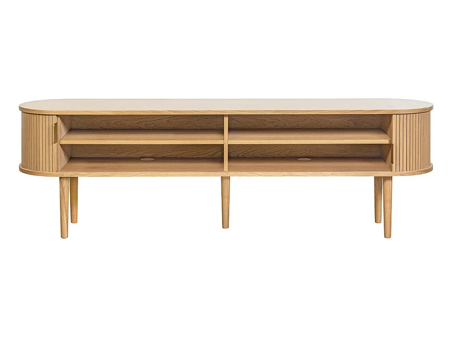 Mueble TV de roble claro con almacenaje y 2 puertas correderas 180 cm EPIC