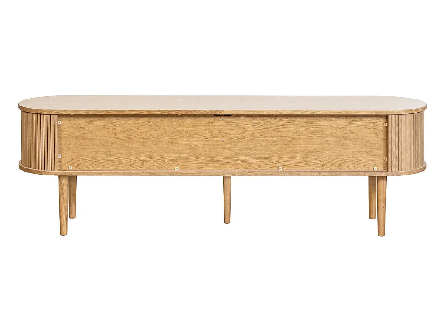 Mueble TV de roble claro con almacenaje y 2 puertas correderas 180 cm EPIC