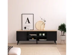 Mueble Tv Desi 2 puertas color Negro