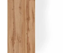 Mueble TV Garda con 2 puertas y 1 estante central blanco brillo y roble 210x35x30 cm