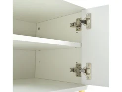 Mueble TV L 190cm - 4 puertas y 8 estantes - estilo moderno - Blanco