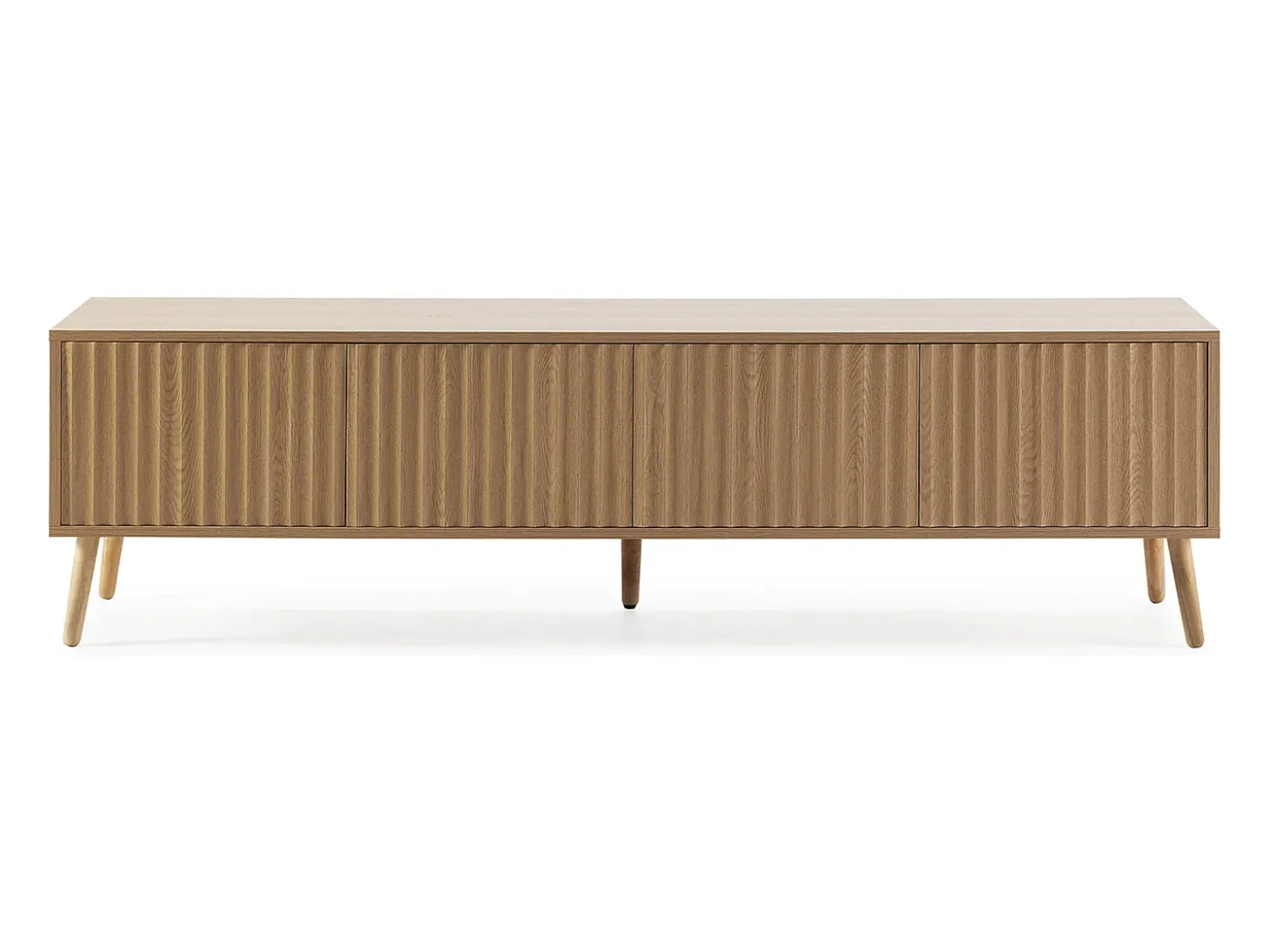 Mueble tv Lluvia 4 puertas color roble, 160 cm largo