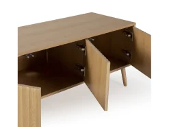 Mueble tv Lluvia 4 puertas color roble, 160 cm largo