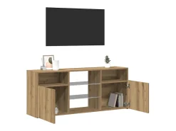 Mueble TV luces LED madera ingeniería roble artisan 120x30x50cm