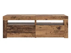 Mueble TV luces LED madera ingeniería envejecida 120x35x40 cm