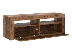 Mueble TV luces LED madera ingeniería envejecida 120x35x40 cm