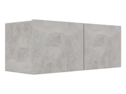 Mueble TV madera contrachapada gris hormigón 80x30x30 cm YOE73898