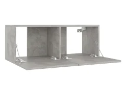 Mueble TV madera contrachapada gris hormigón 80x30x30 cm YOE73898
