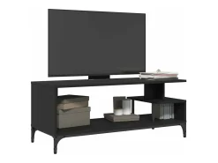 Mueble TV madera de ingeniería y acero negro 102x40x41 cm YOE77963