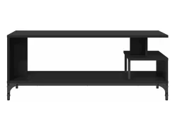 Mueble TV madera de ingeniería y acero negro 102x40x41 cm YOE77963