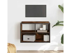Mueble TV madera ingeniería y metal roble ahumado 60x31x39,5 cm