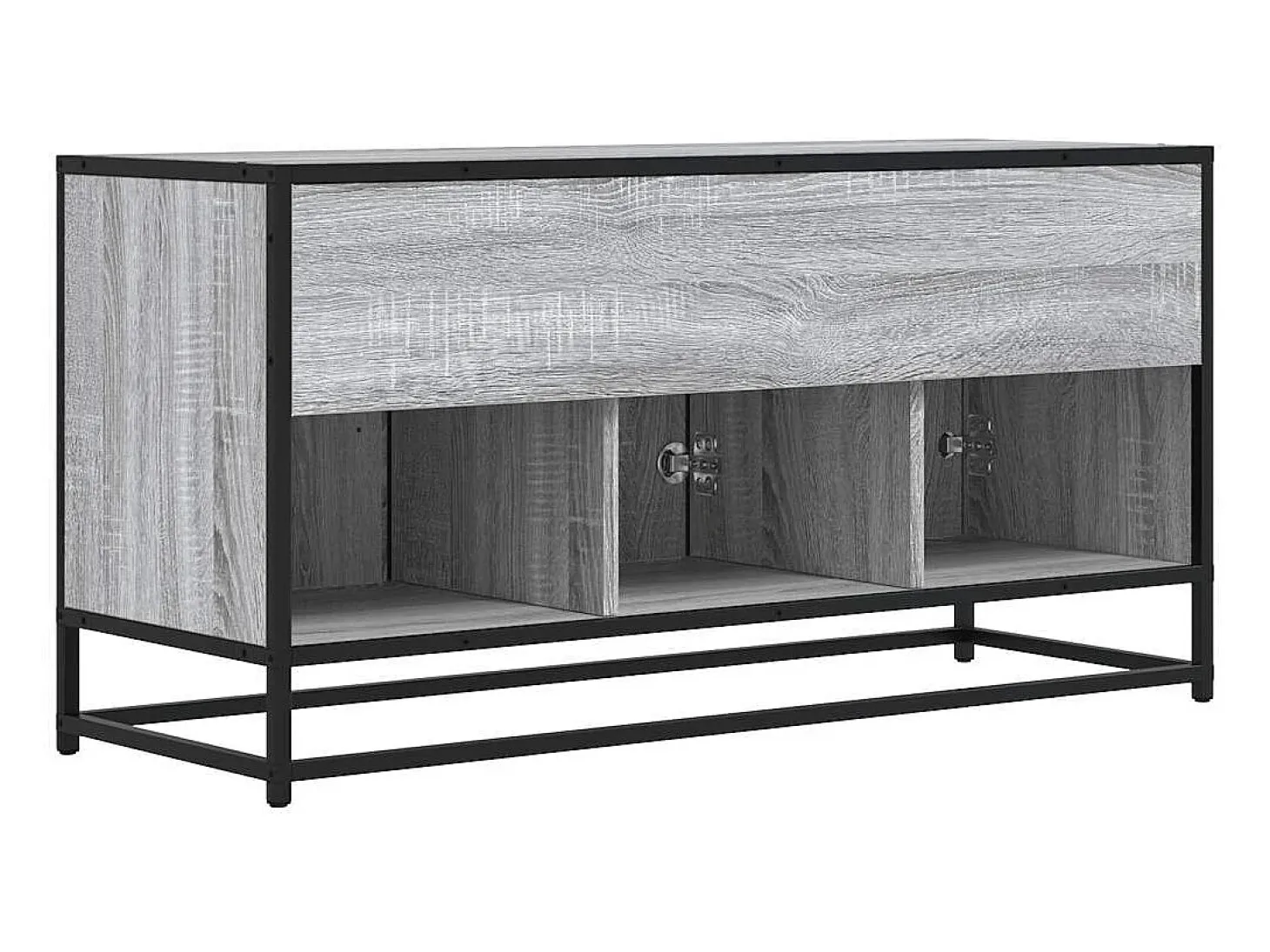 Mueble TV madera ingeniería y metal gris Sonoma 100x35x50 cm