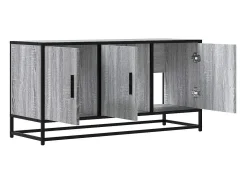 Mueble TV madera ingeniería y metal gris Sonoma 100x35x50 cm